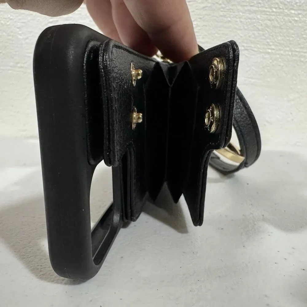 LAMEEKU iPhone 12/Pro Crossbody Wallet Case w/ Ring Holder & Strap